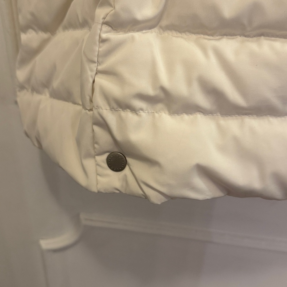 Talbots Cream Puffer Vest with Faux Fur Trim xl - Picture 6 of 8